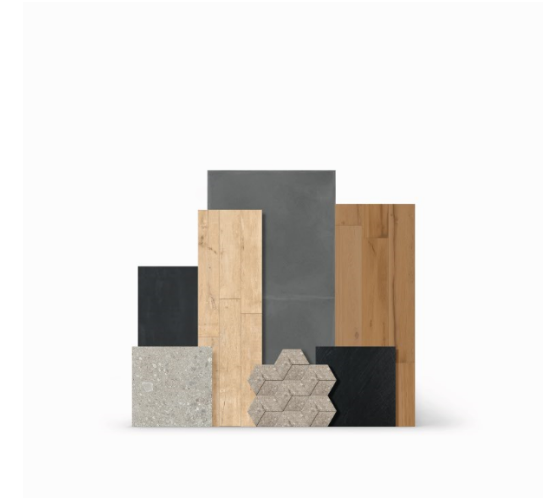 Moodboard de la colección Marazzi Ceppo di Gré.